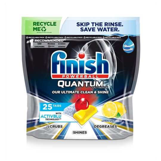 Finish Quantum Ultimate Lemon 25 Tab Dishwasher 312.5G Tesco Groceries