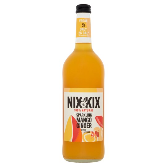 Nix & Kix Sparkling Mango & Ginger Drink 750Ml Tesco Groceries