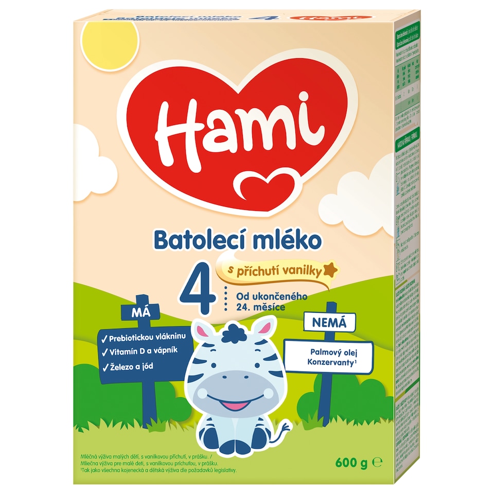 Obrázek 1 pro produkt HAMI 4 batolecí mléko s příchutí vanilky 600g