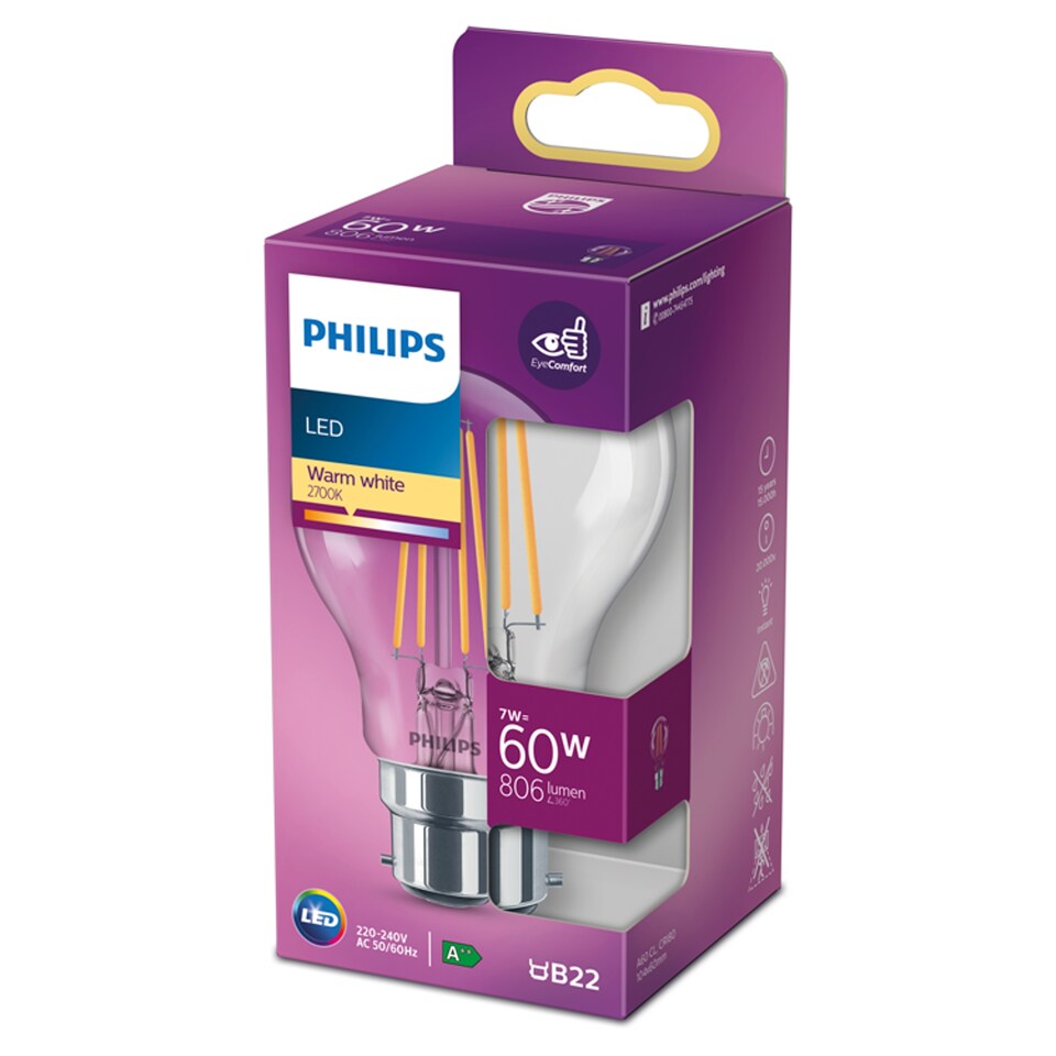 Philips Led Filament Classic 60W Bayonet Cap