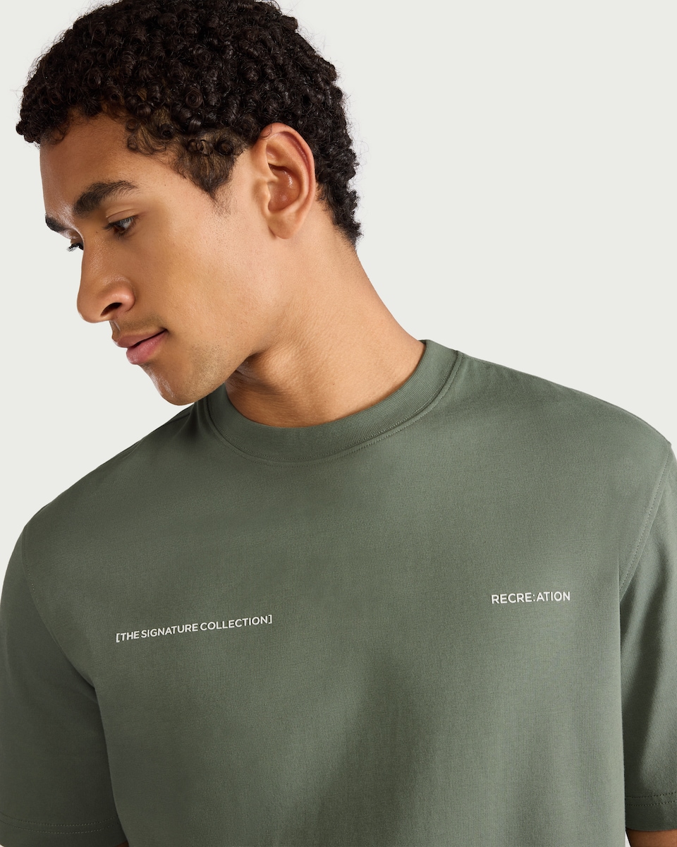 image 1 of F&F Active EVERYHOUR Pure Cotton Oversized Fit T-Shirt in Green