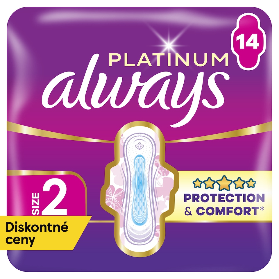 obrázok 1 z Always Platinum Hygienické Vložky Super (Veľkosť 2) 14 Vložiek