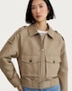 image 1 of F&F Belted Short Zip Up Trench Jacket in Neutral