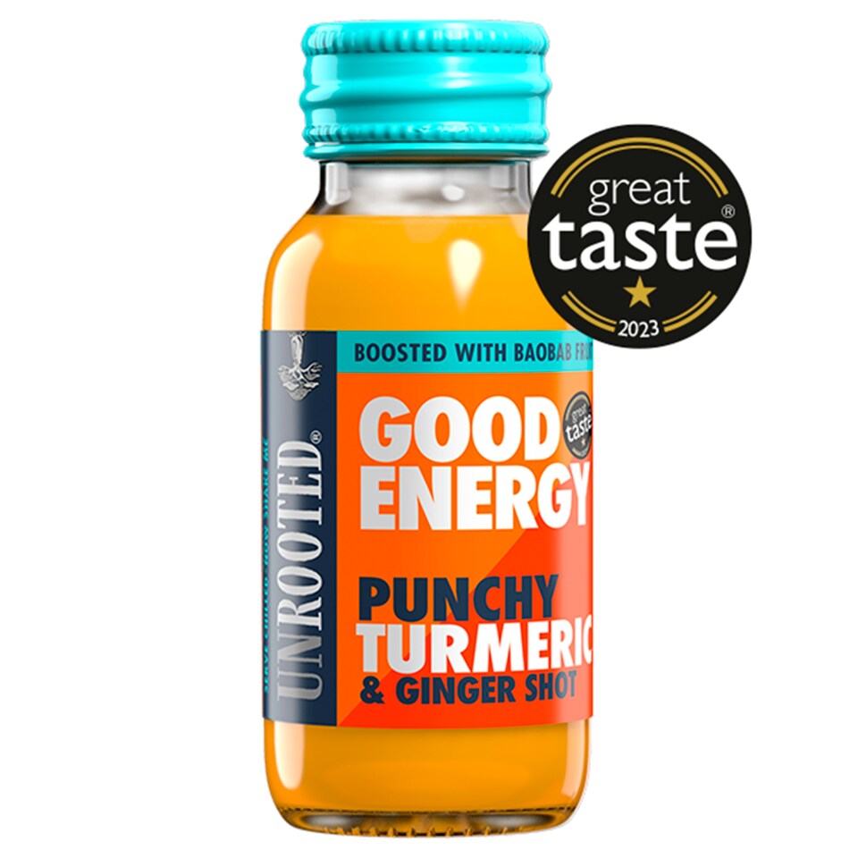 image 1 of Unrooted Good Energy Punchy Turmeric and Ginger Shot 60ml