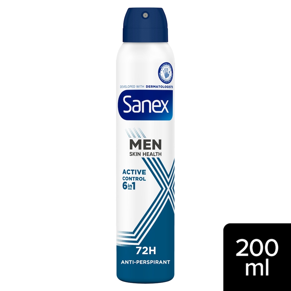 image 1 of Sanex Men Active Control 72h Antiperspirant Spray Deodorant 200ml