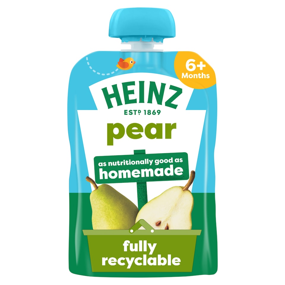 Heinz Pear Baby Food Fruit Puree Pouch 100g