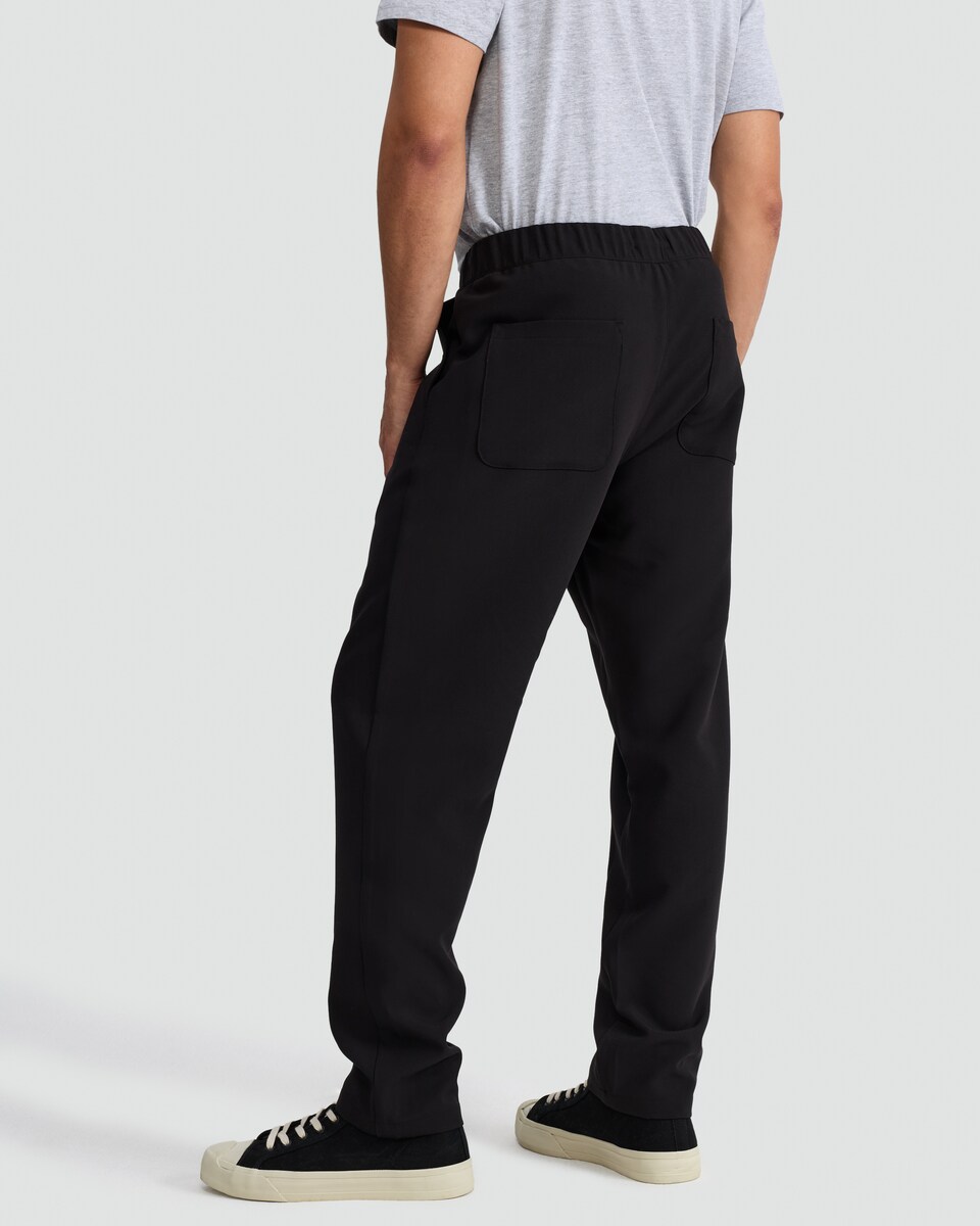 image 1 of F&F Comfort Stretch Drawstring Chino Trousers in Black