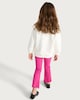 image 3 of F&F Girls 2-Piece Cotton Rich Floral Print Sweatshirt and Ribbed Leggings Set in Multi Pink