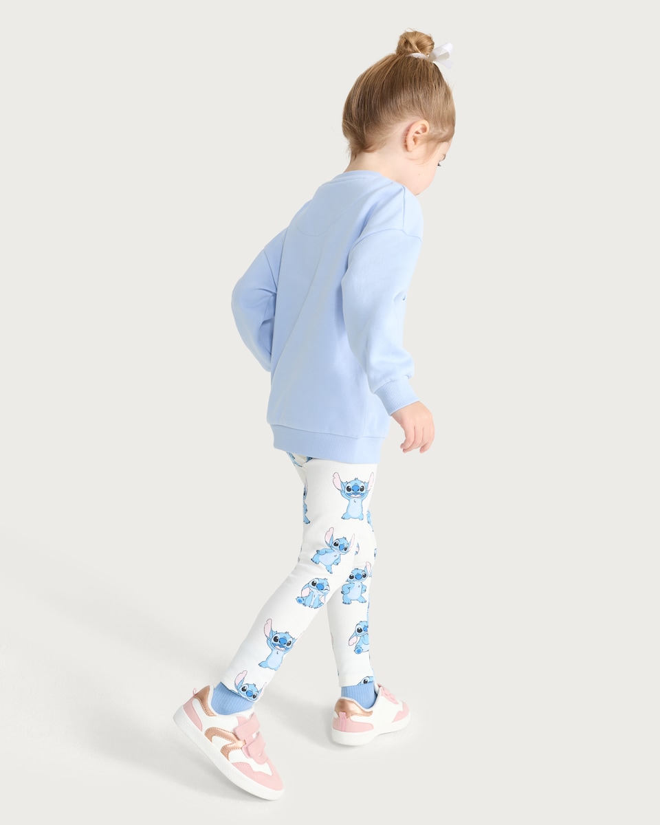 image 1 of Disney Stitch 2-Piece Cotton Rich Sweatshirt and Leggings Set in Blue
