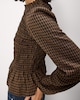 image 3 of F&F Shirred Peplum Top in Multi Brown