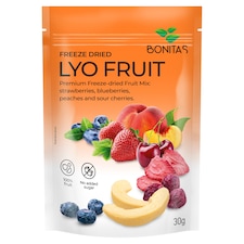 Bonitas Freeze Dried Strawberries, Blueberries, Peaches and Sour Cherries 30 g