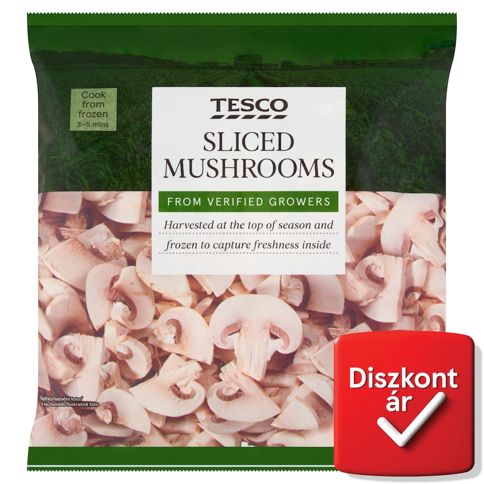 Tesco gyorsfagyasztott szeletelt csiperke gomba 450 g