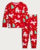 image 4 of F&F Girls Pure Cotton Christmas Unicorn Top and Cuffed Joggers Pyjamas in Red Multi