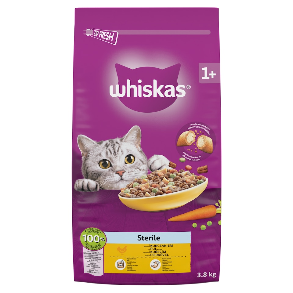 Whiskas Sterile with Delicious Chicken 3.8kg