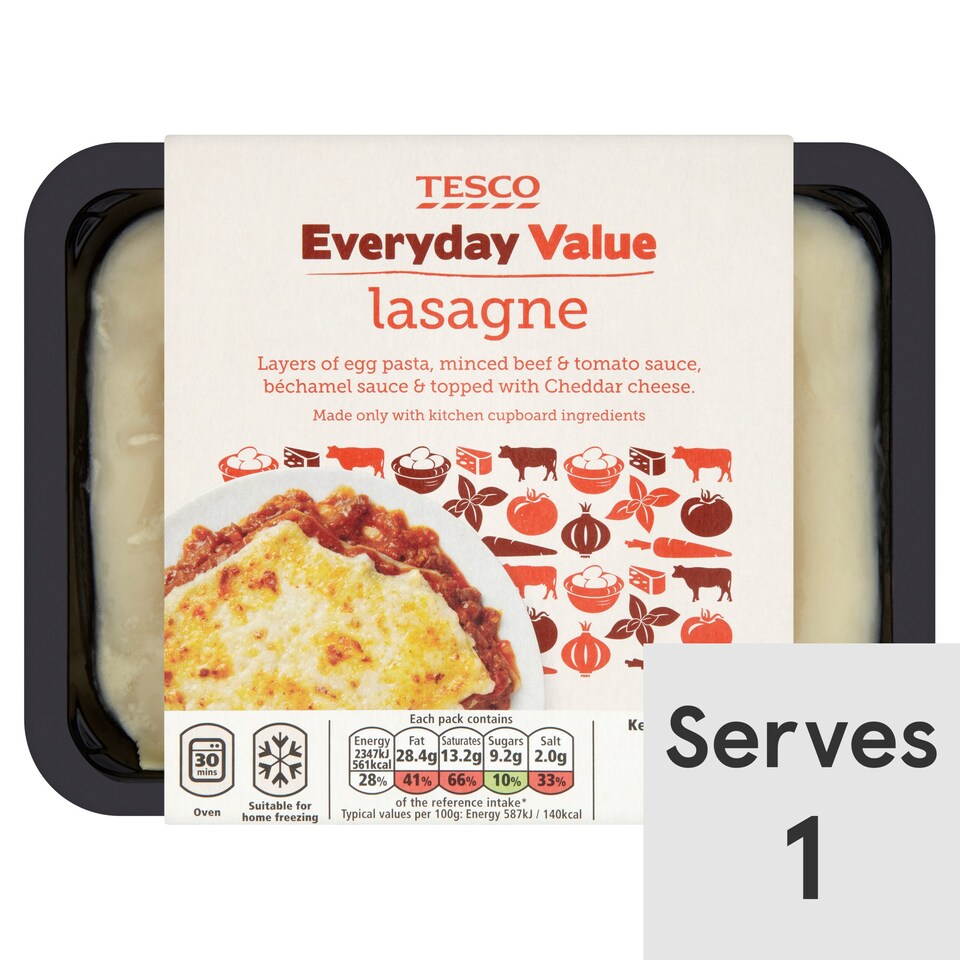Tesco Everyday Value Lasagne 400G