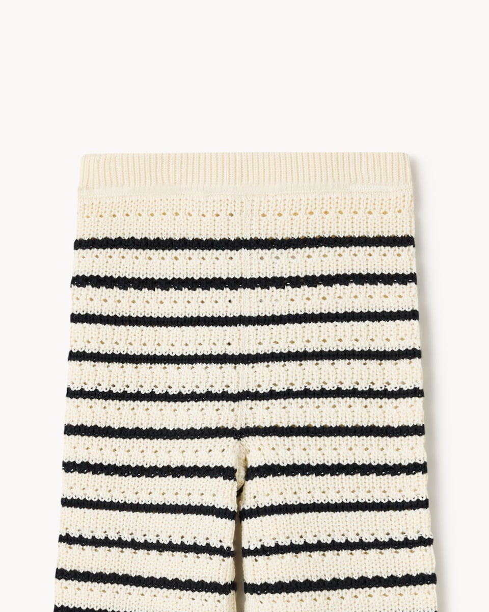 image 1 of F&F Girls Pure Cotton Striped Cardigan and Trousers Set in Multi White