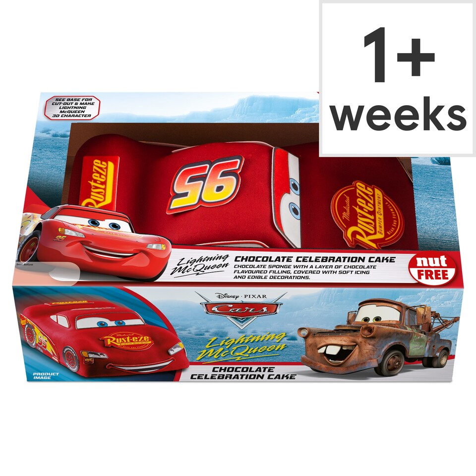 image 1 of Disney Cars Lightning McQueen Chocolate Celebration Cake