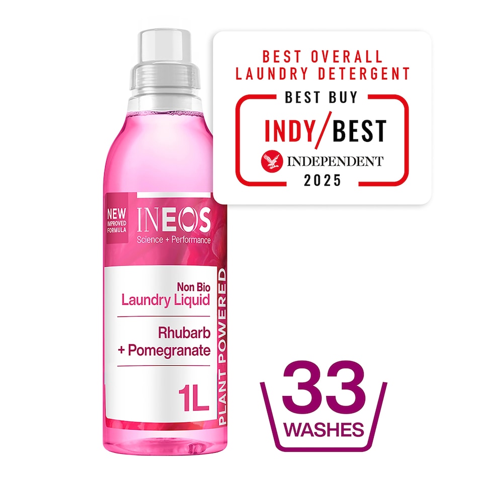 image 1 of Ineos Non Bio Laundry Liquid - Rhubarb & Pomegranate 33 Washes 1L