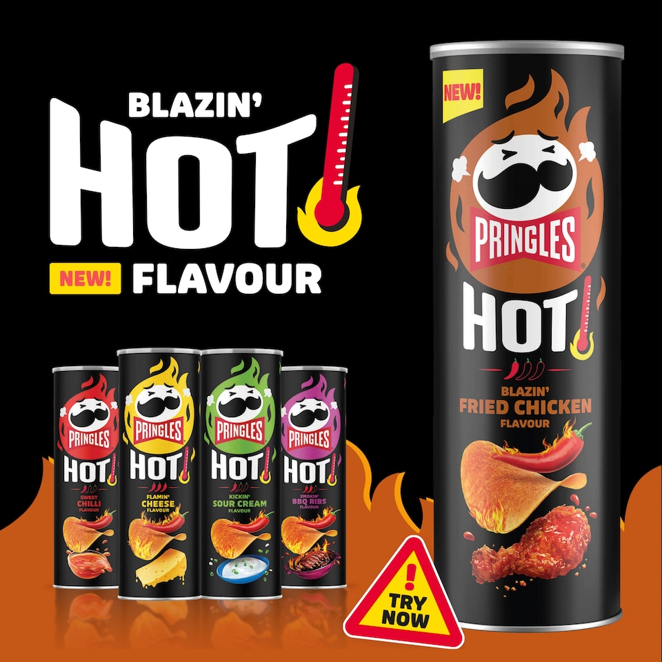 image 1 of Pringles HOT Blazin' Fried Chicken Flavour 160g