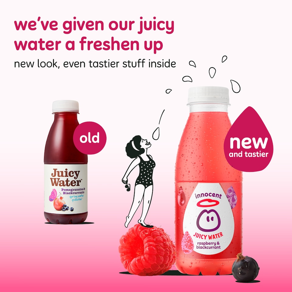 image 1 of Innocent Juicy Water Raspberry & Blackcurrant Juice Drink 420ml