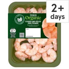 Tesco Organic Cooked & Peeled King Prawns 150g