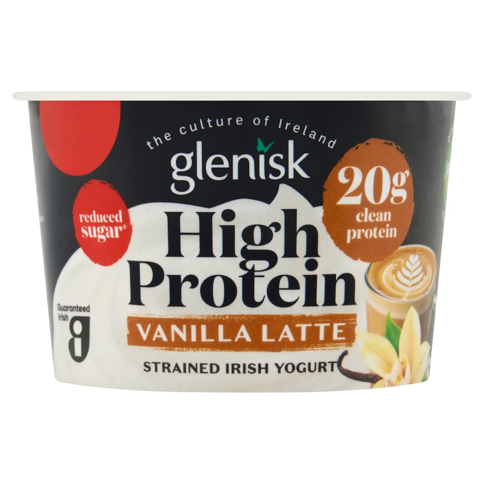 Glenisk High Protein Vanilla Latte Strained Irish Yogurt 220g
