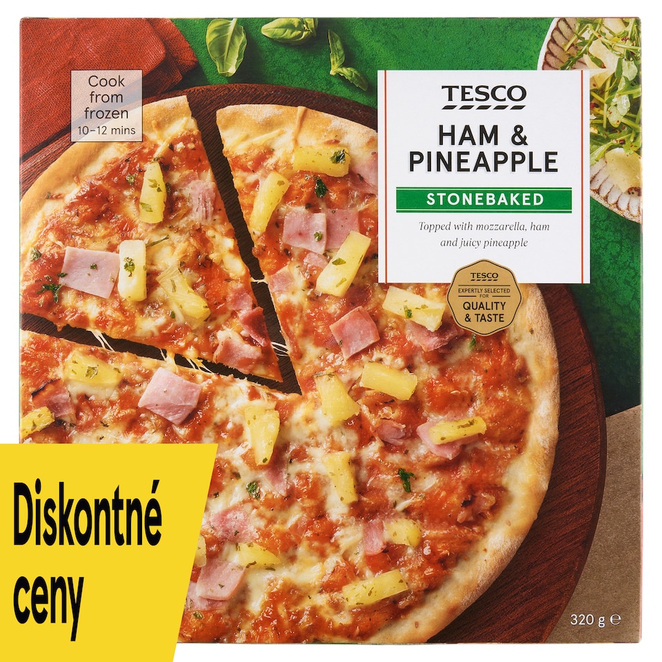 Tesco Pizza Ham & Pineapple Stonebaked 320 g