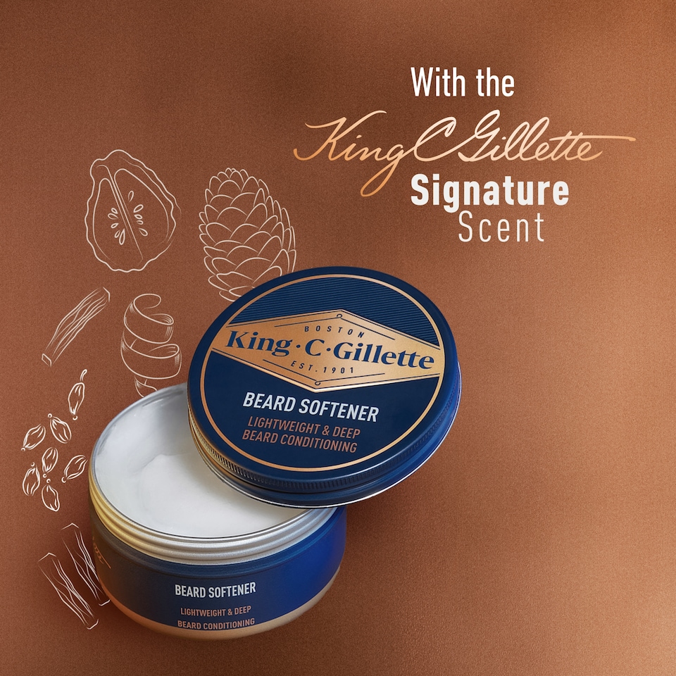 image 1 of King C. Gillette Men's Beard Softener, Lightweight & Deep Beard Conditioning 100ml