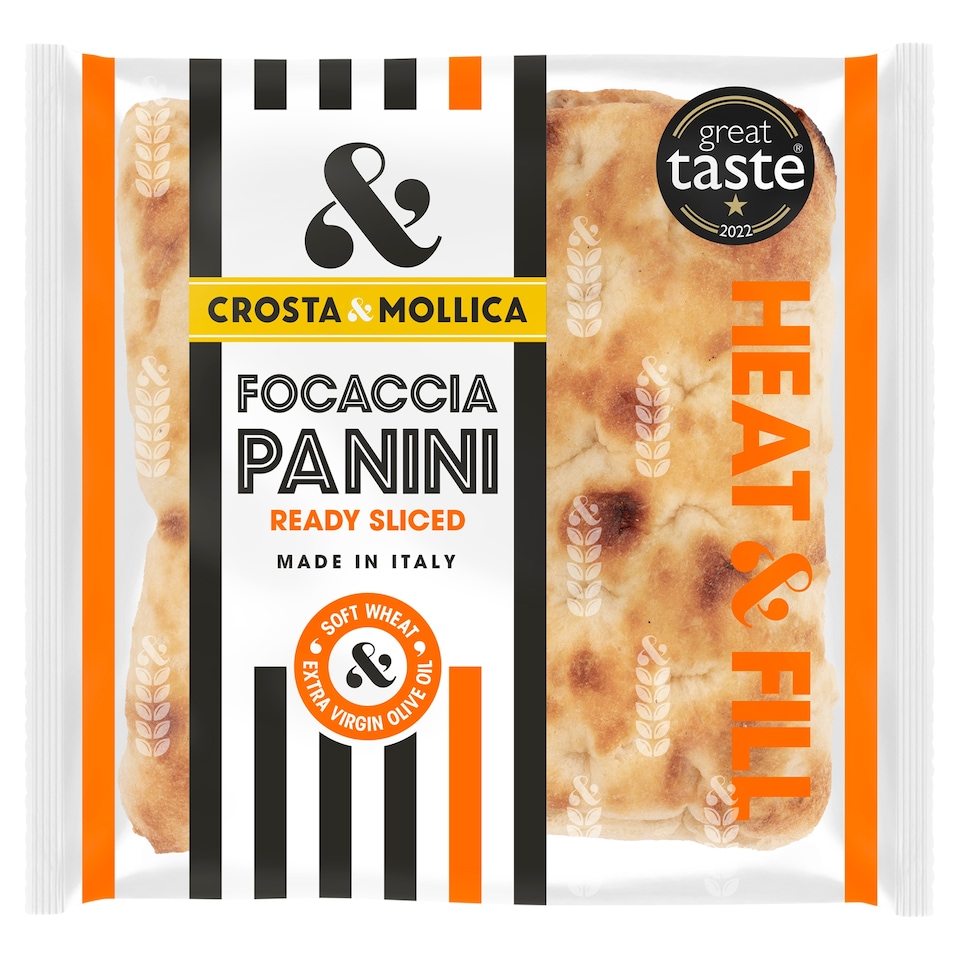 Crosta & Mollica Focaccia Panini Ready Sliced 2 x 90g