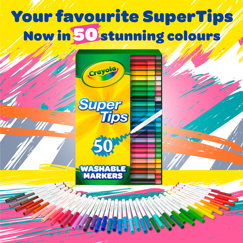image 1 of Crayola Super Tips Washable Marker Pens 50 Pack
