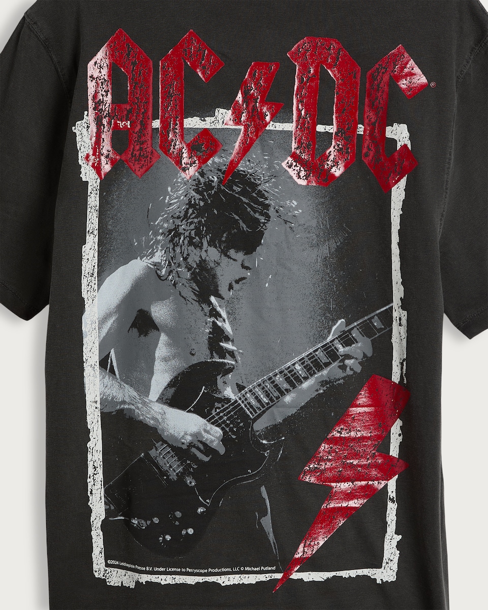 image 1 of AC/DC Band Graphic T-Shirt in Grey