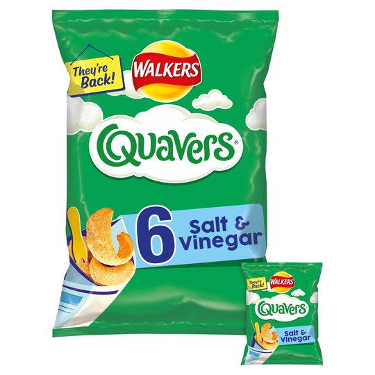 image 1 of Walkers Quavers Salt & Vinegar Snacks 6 X 16G