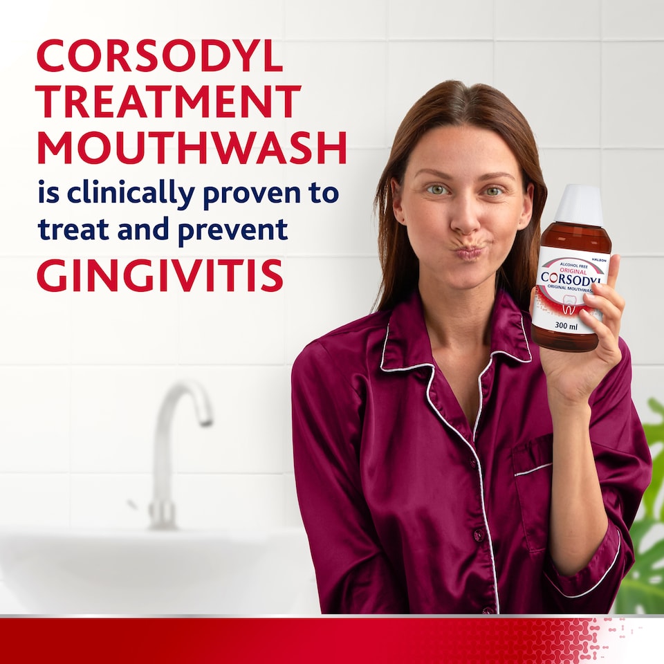 image 1 of Corsodyl Original Medicated Mouthwash Alcohol Free 300Ml