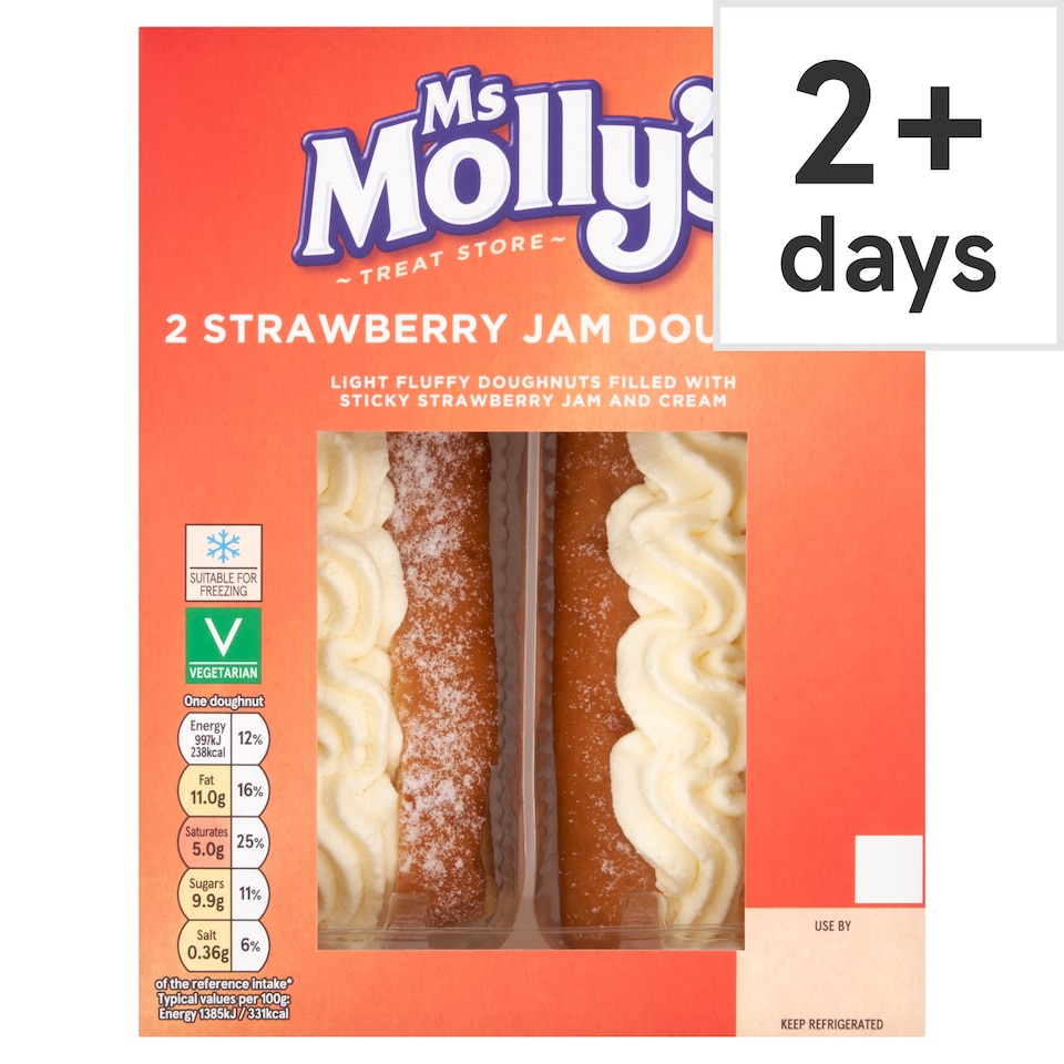Ms Molly's Strawberry Jam Doughnuts 2 Pack