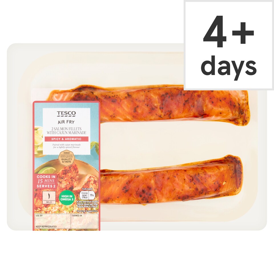 Tesco Salmon Fillets With Cajun Marinade 220G