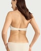 image 3 of F&F Textured Gold Accent Bandeau Bikini Top in Cream