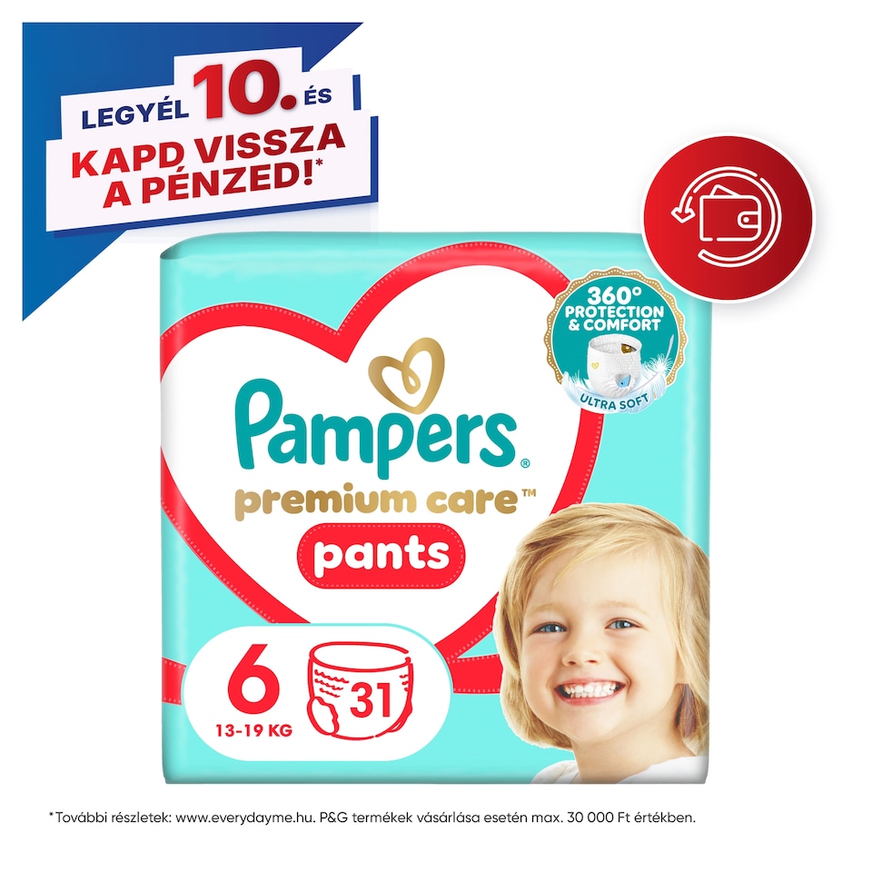 image 1 of Pampers Premium Care Pants Size 6, 31 Diapers, 13kg-19kg