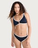 image 1 of F&F Textured Contrast Trim Co-ord Bikini Top in Navy
