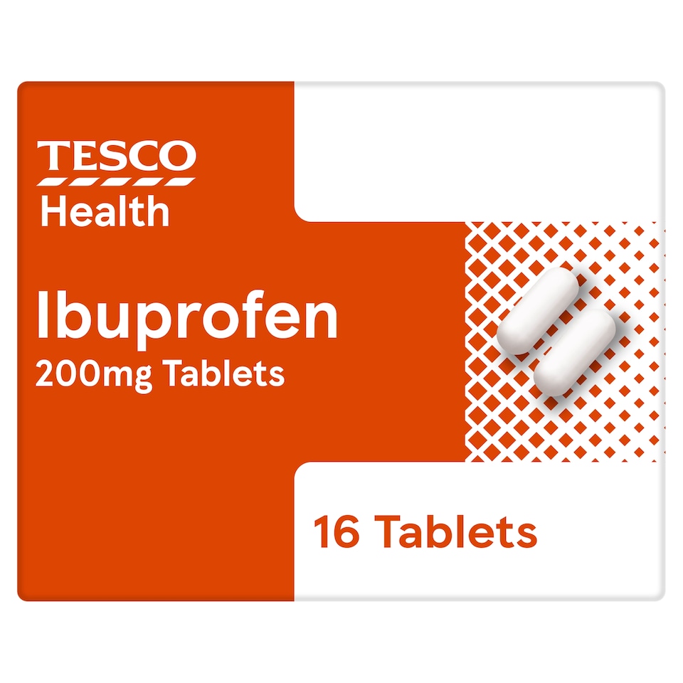 Tesco Health Ibuprofen 200mg Pain Relief Tablets 16s