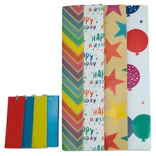 Tesco Happy Birthday Wrap 8Sht 8Tags