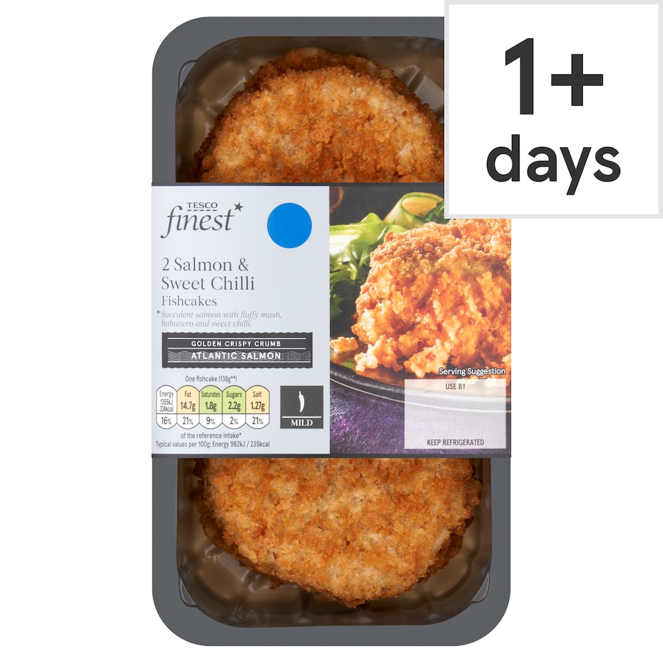 Tesco Finest 2 Salmon & Sweet Chilli Fishcakes 290g