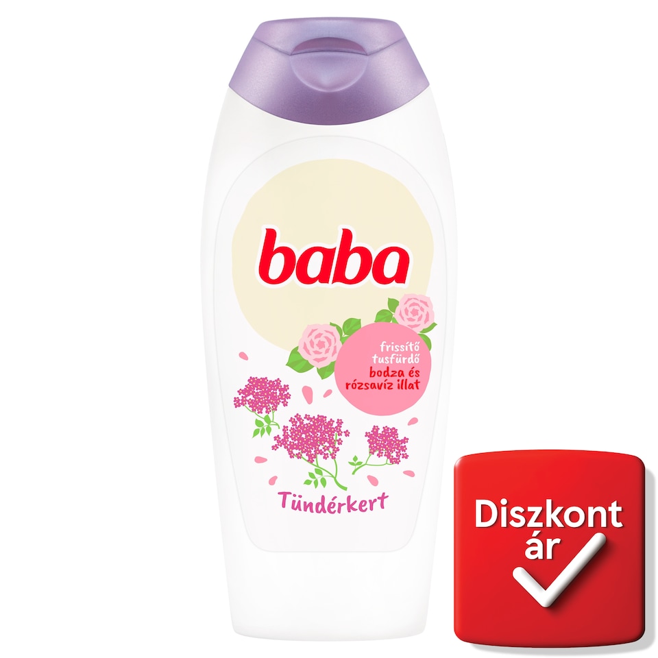Baba Tündérkert Refreshing Shower Gel with Elderberry and Rose Water Scent 400 ml