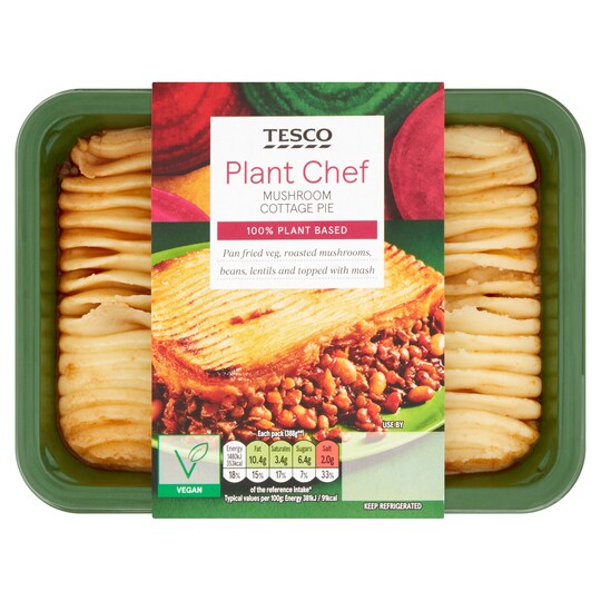 Tesco Plant Chef Mushroom Cottage Pie 450G Tesco Groceries