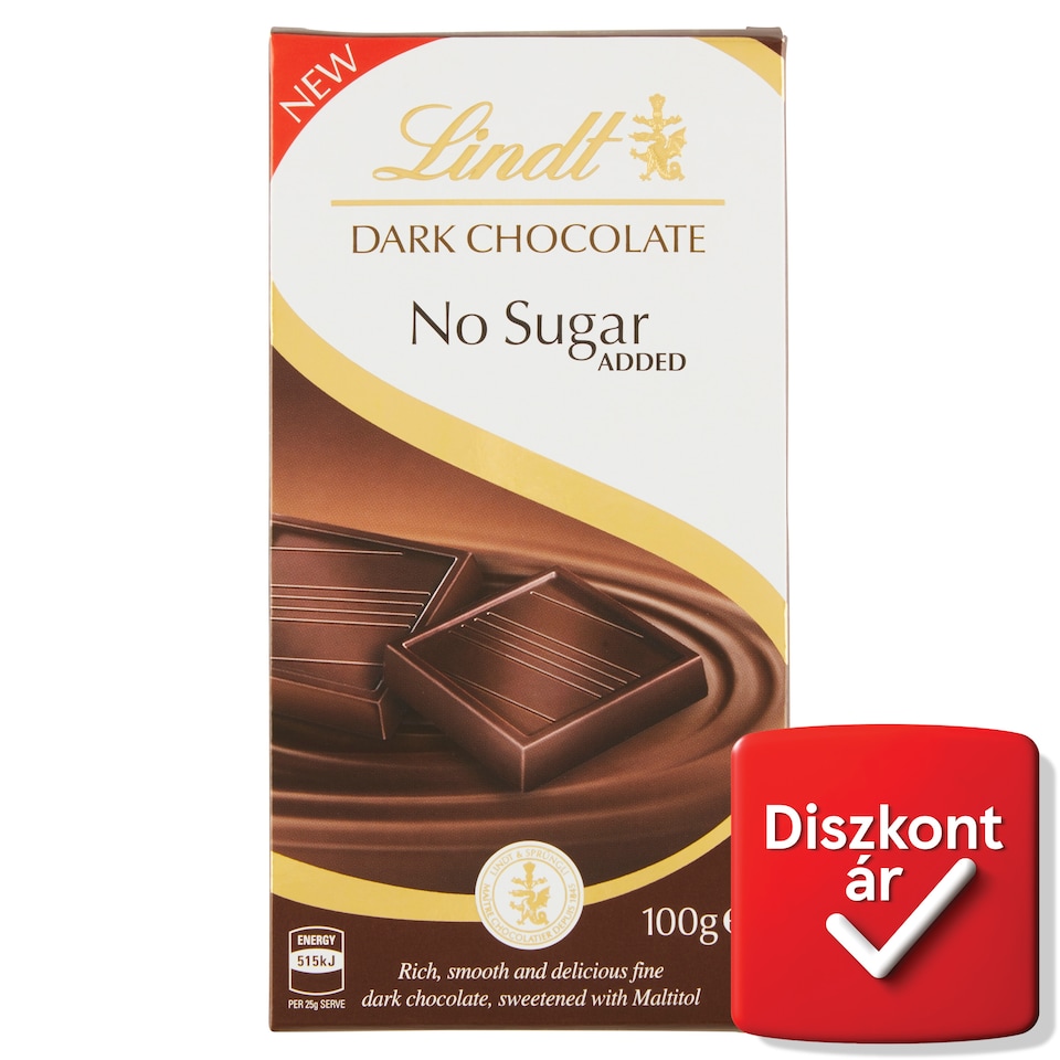 Lindt Dark Chocolate No Sugar Added 100 g