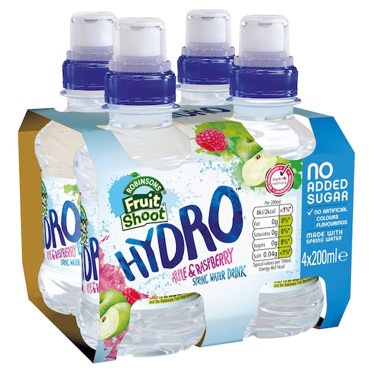 Fruit Shoot Hydro Apple & Raspberry Spring Water 4X200ml - Tesco Groceries