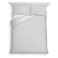 F&F Home Grey Ribbed Faux Fur Duvet Set King 