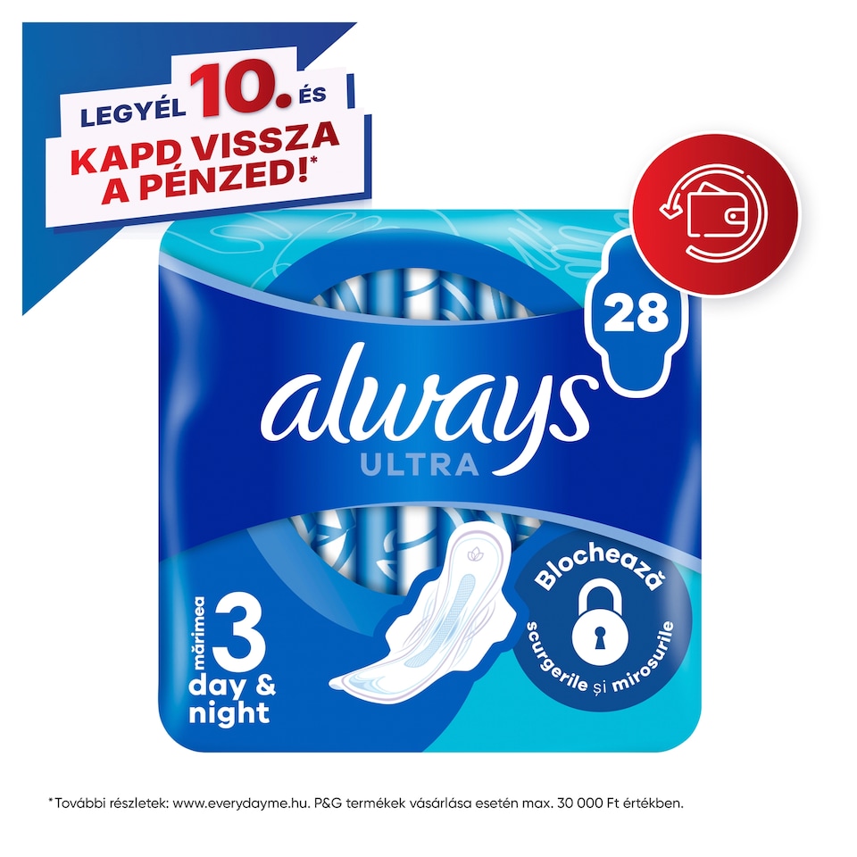 Always Ultra Sanitary Towels Day & Night (Size 3) Wings Pads