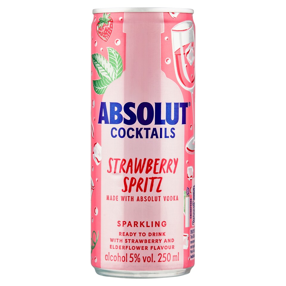 Absolut Coctails Strawberry Spritz miešaný alkoholický nápoj sýtený 250 ml