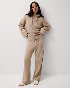 F&F Knitted Wide Leg Co-ord Trousers with Wool in Mink
