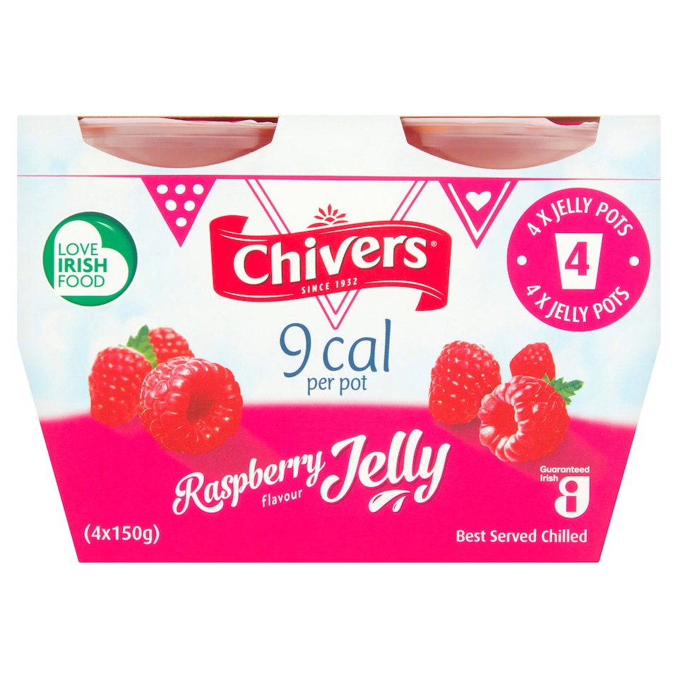 Chivers 9 Calorie Raspberry Jelly Pot 4X150g